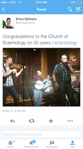 Gilmore vs. Scene Over Scientology Tweet (Updated)