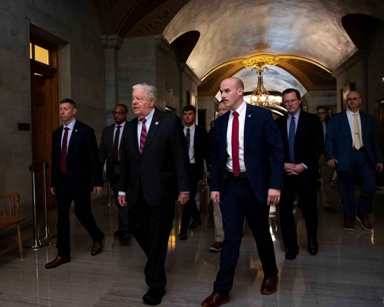Lt. Gov. Randy McNally and other legislative leaders in the state Capitol, April 1, 2026
