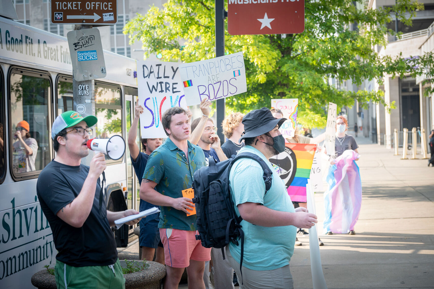 Trans Advocates Protest Daily Wire Production In Nashville 