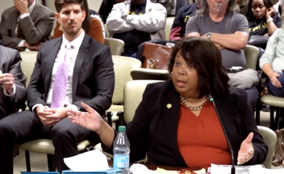 Metro Councilmember Joy Kimbrough speaks during an ethics hearing, Oct. 27, 2025