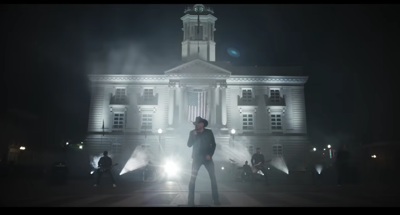 A still from Jason Aldean's "Try That in a Small Town" video