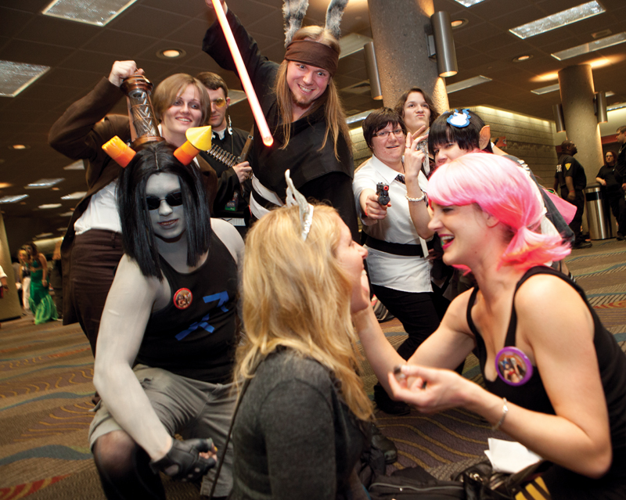 The downside of getting your drink on at dual horror/anime conventions