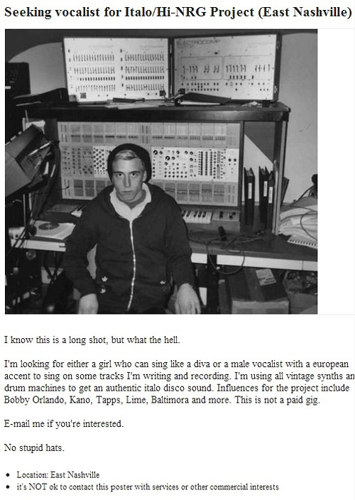 A Song for Craig: Lurking in the Craigslist 'Musicians' Community [East Nashville]