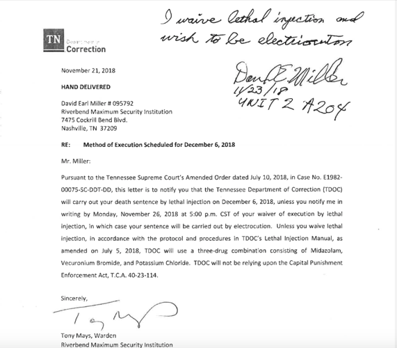 David Earl Miller Chooses the Electric Chair Over Lethal Injection