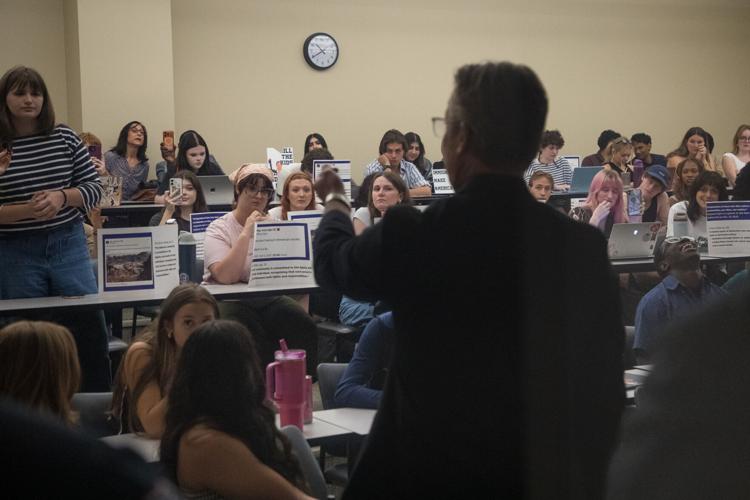 U.S. Rep. Andy Ogles speaks to Belmont students at astudent town hall, April 27, 2026