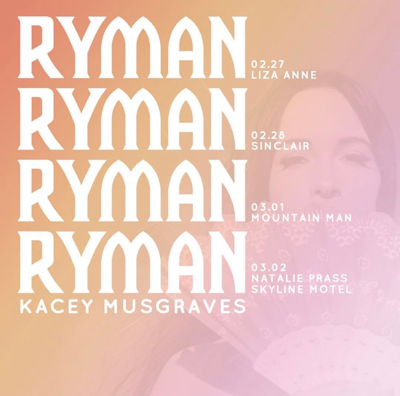 Meet Your Openers for Kacey Musgraves' Ryman Run
