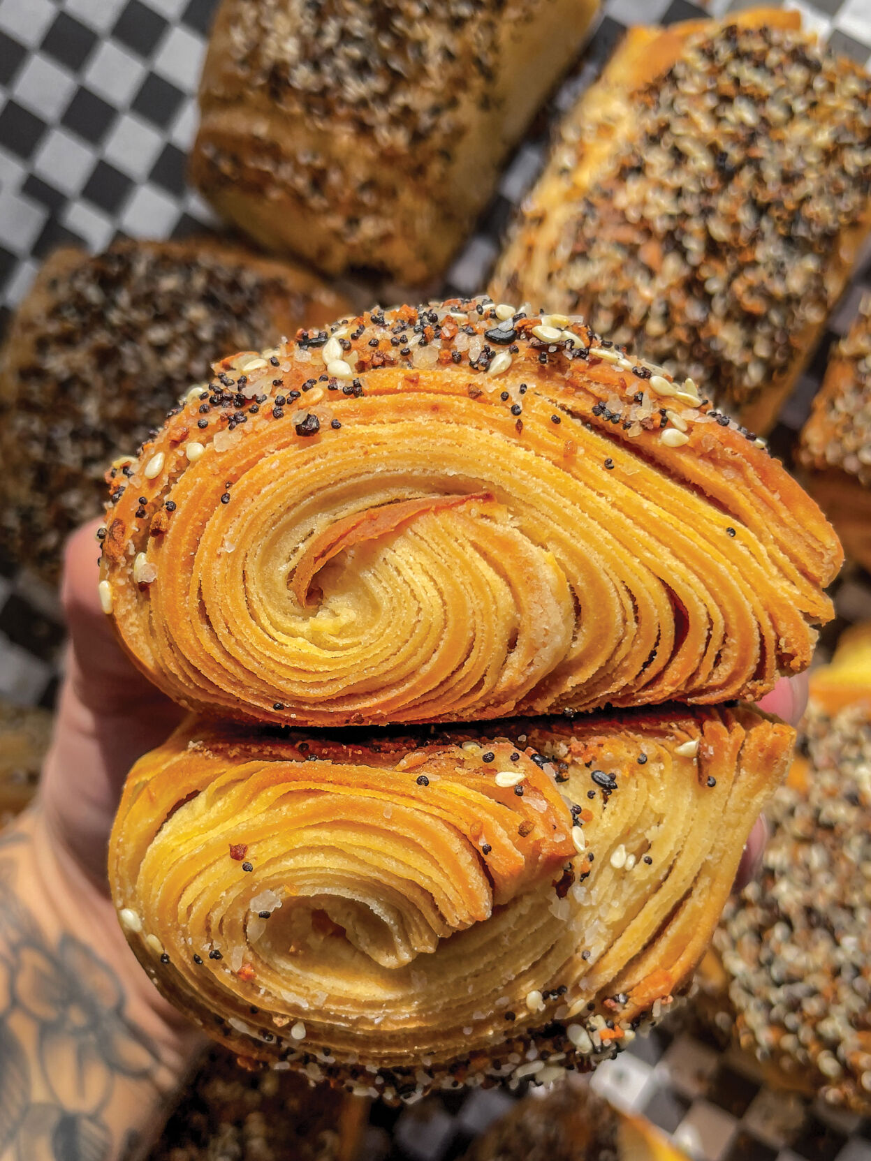 Yellow & Lavender Everything croissants