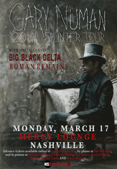 Gary Numan to Play Mercy Lounge March 17