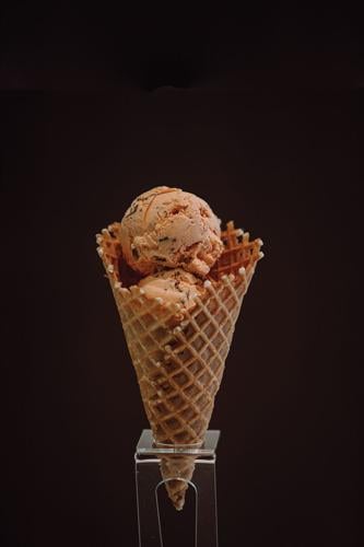 A chocolate ice cream cone from Katie’s Ice Cream