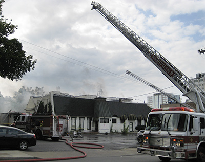 Mario's Restaurant on Fire