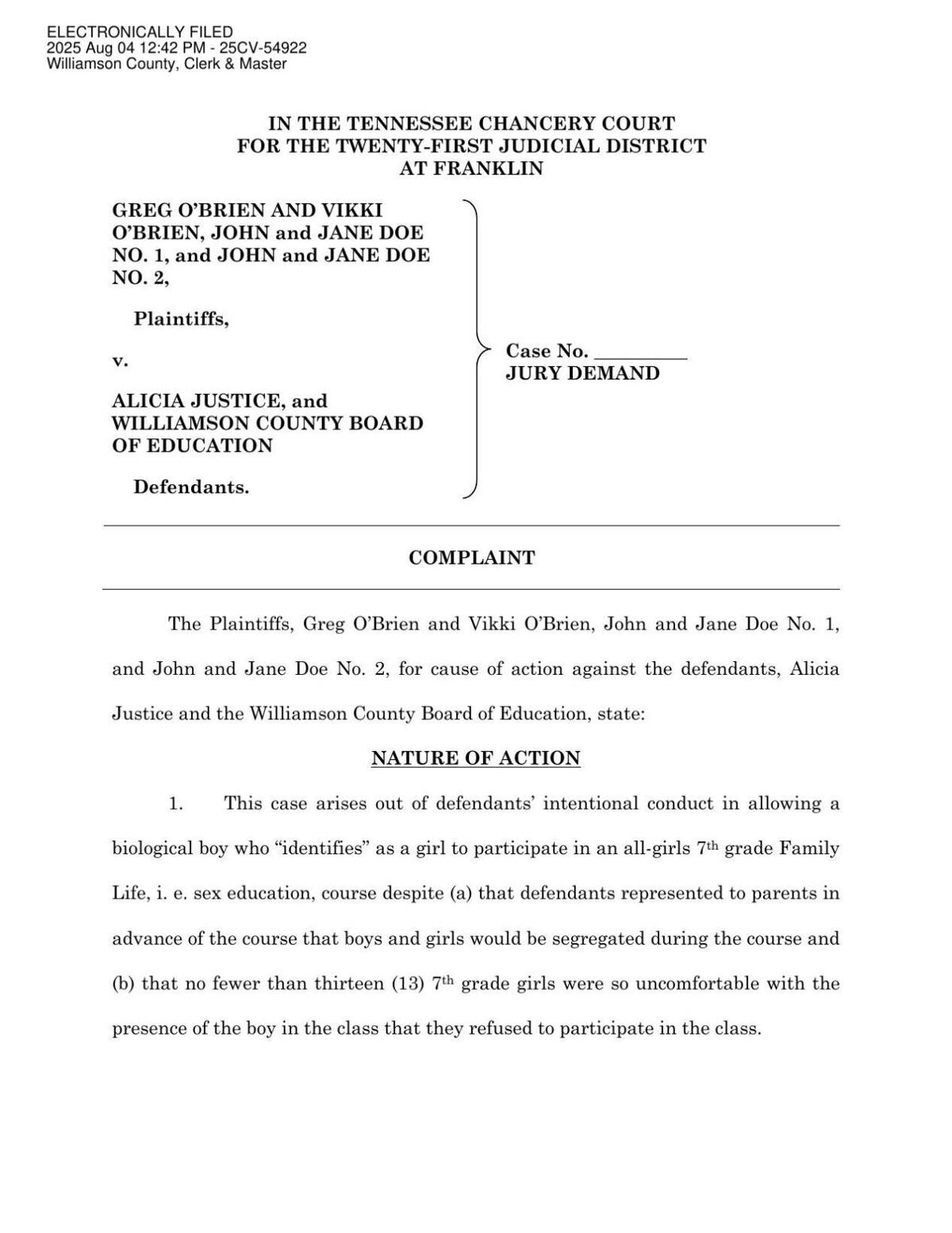 WCS Complaint