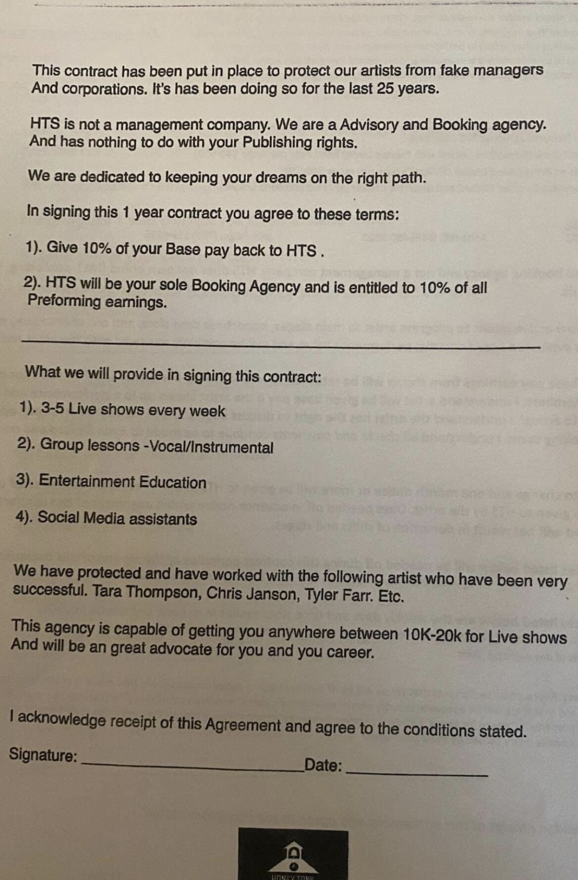 Tootsie's Contract screencap