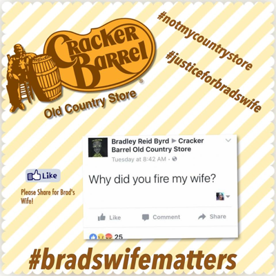 Cracker Barrel Faces Demands of #Justiceforbradswife