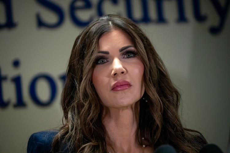 Department of Homeland Security Secretary Kristi Noem at a press conference in Nashville, July 18, 2025