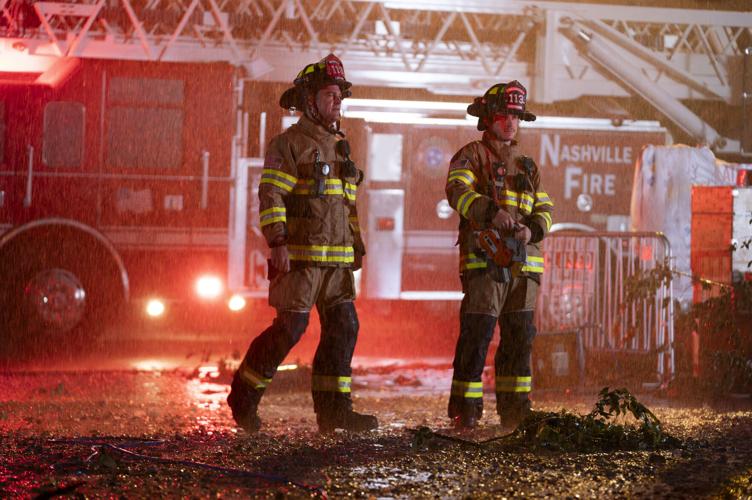 Chris O'Donnell and Michael Provost as firefighters in '9-1-1: Nashville'