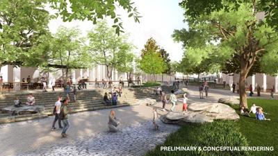 Preliminary conceptual rendering for the Vanderbilt University Innovation District