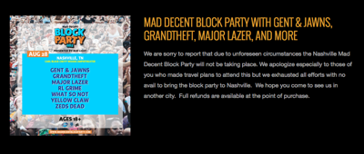 Mad Decent Block Party Nashville Stop Canceled