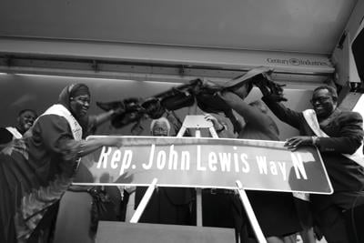The unveiling of Rep. John Lewis Way in 2021