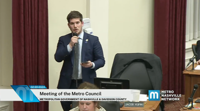 Councilmember Jacob Kupin addresses the Metro Council, Feb. 20, 2024