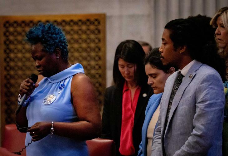 Rep. Shaundelle Brooks speaks on the House floor, April 22, 2025