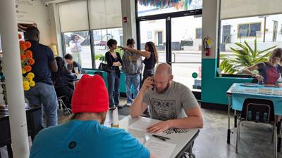 Volunteers call elected officials in support of the release of Estefany Rodriguez