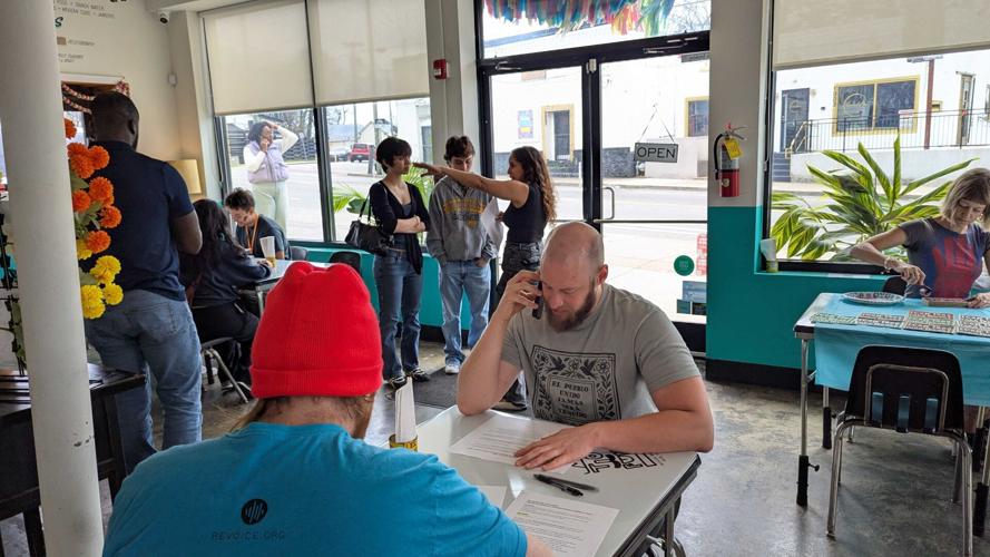 Volunteers call elected officials in support of the release of Estefany Rodriguez