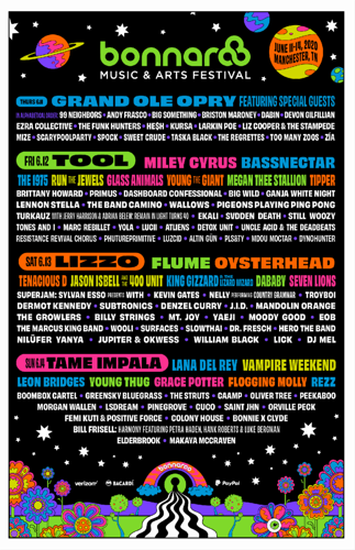 Lizzo, Tool and Tame Impala Top Bonnaroo 2020 Lineup