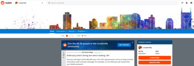 Nashville on the Internet: Reddit and Weep