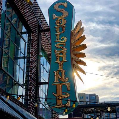 Outdoor sign at Soulshine Pizza, the Nashville Scene’s 2026 Best Trivia Night in Nashville