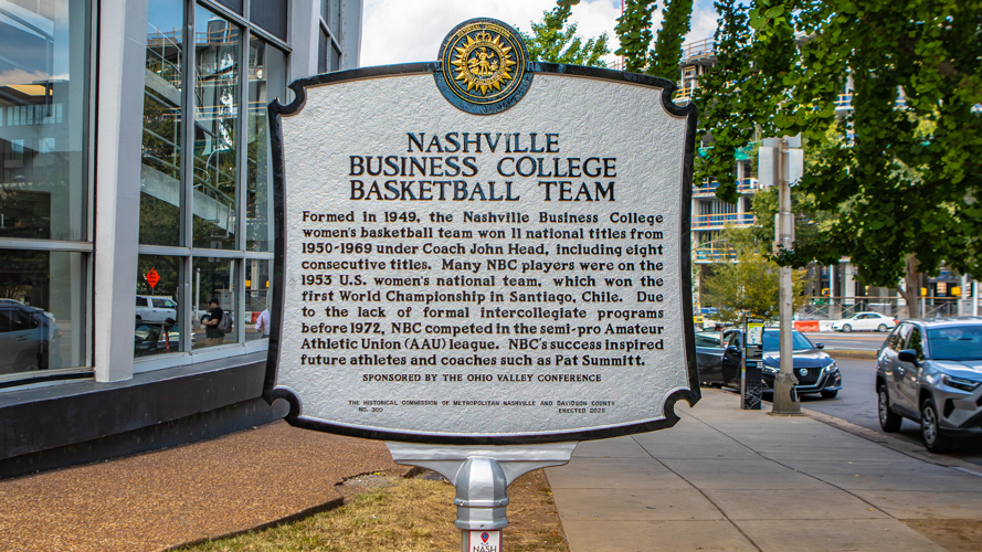 A new historical marker in downtown Nashville, Oct. 1, 2026