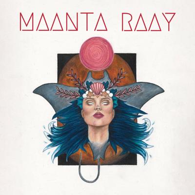 Album artwork from Maanta Raay's self-titled album illustration of a witch turning into a manta ray