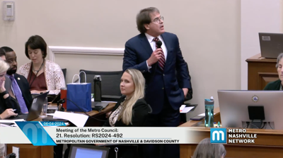 Finance director Kevin Crumbo addresses the Metro Council, June 4, 2024