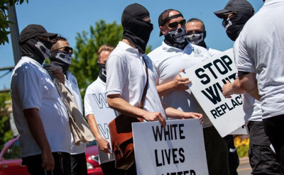 White nationalists protest a Juneteenth celebration in Franklin, June 18, 2022