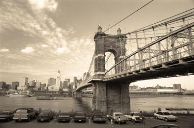 Retro John A. Roebling Suspension Bridge