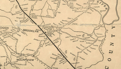 A section of a 1920 map of Davidson County
