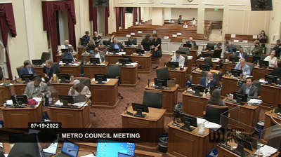 Members of the Metro Council bide their time as Vice Mayor Jim Shulman, special counsel Margaret Darby and Councilmember Joy Styles attempt to work out the rules on requesting a public hearing