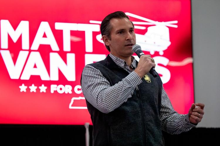 Matt Van Epps speaks at a Franklin rally, Dec. 1, 2025