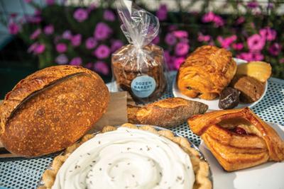 Assortment of breads, pastries and pies at Dozen