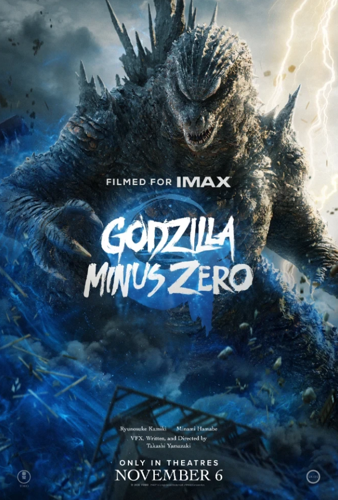 A poster featuring Godzilla in Godzilla Minus Zero