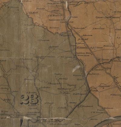 A section of an 1871 map of Davidson County