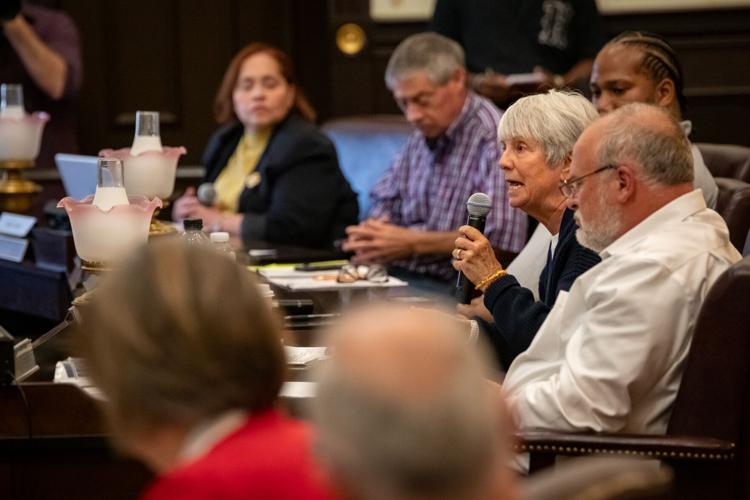 Rutherford County Library Board member Lynn Reynolds voices her frustrations during a special-called meeting, March 30, 2026