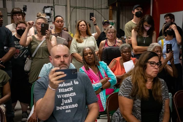 Attendees at an Aug. 12, 2025, meeting of the Mason Board of Mayor and Aldermen