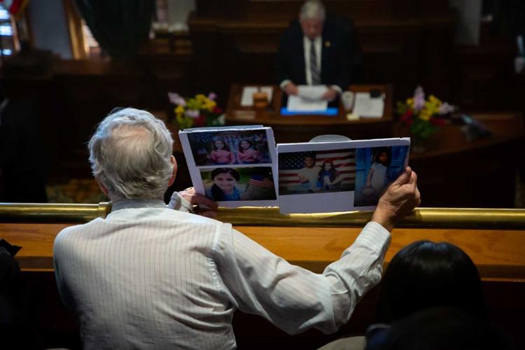 Protesters oppose legislation allowing school boards to prohibit undocumented students from enrollment, April 10, 2025