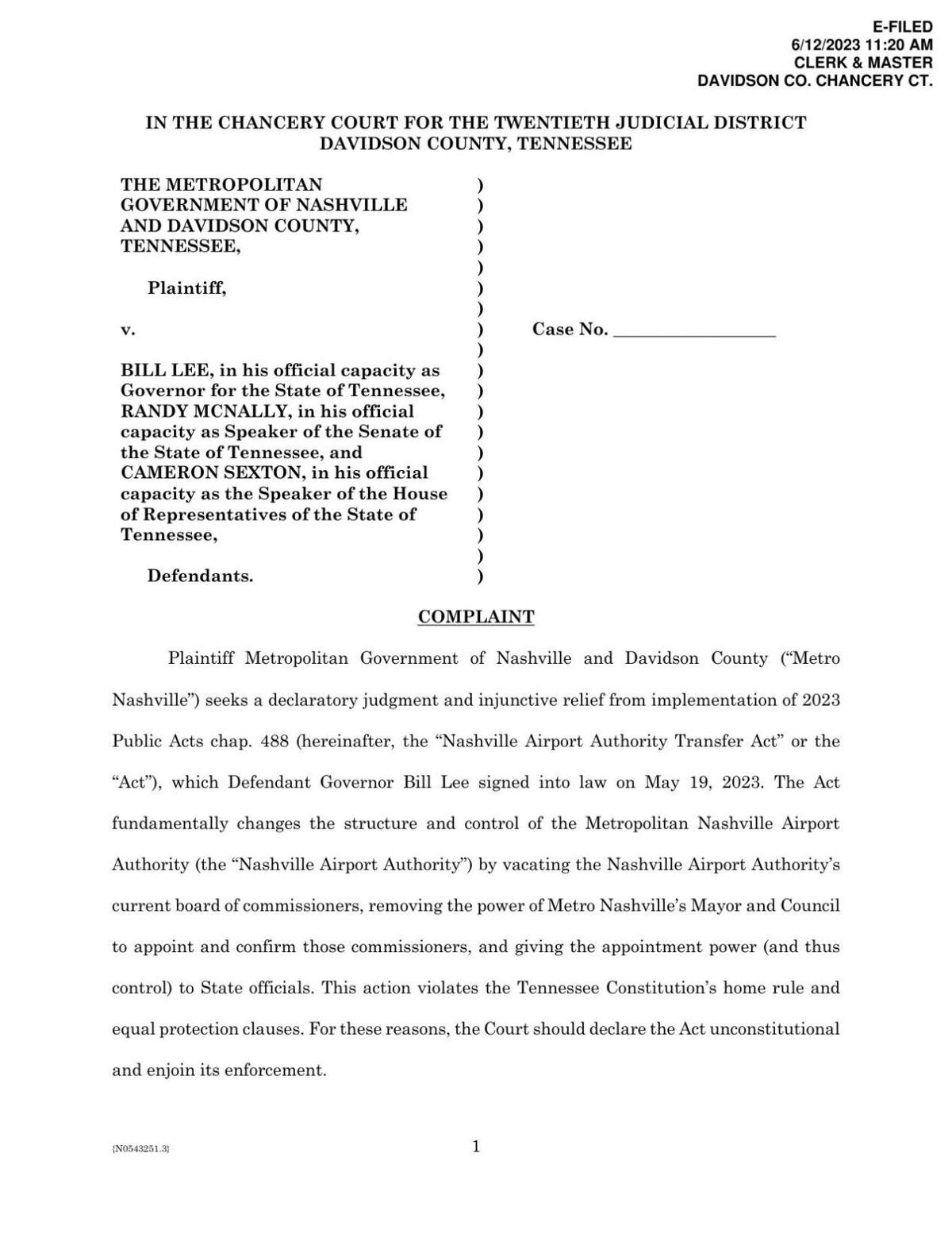 Airport authority lawsuit