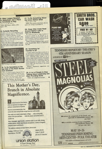 About that 1990 list of 30 things Nashville needs — did we get them?