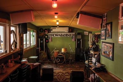 A band setup at Brown’s Diner