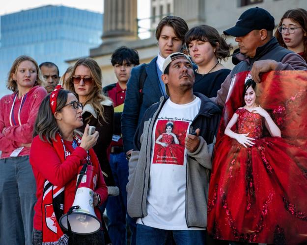 Relatives of Antioch High School shooting victim Josselin Corea Escalante advocate for gun reform at the Tennessee General Assembly, Jan. 27, 2025