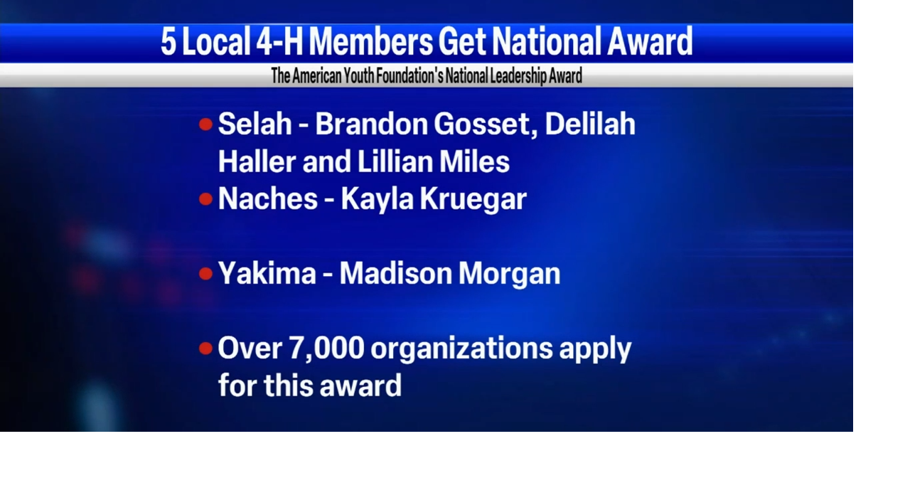 4H club members in Yakima County receive National Leadership Award