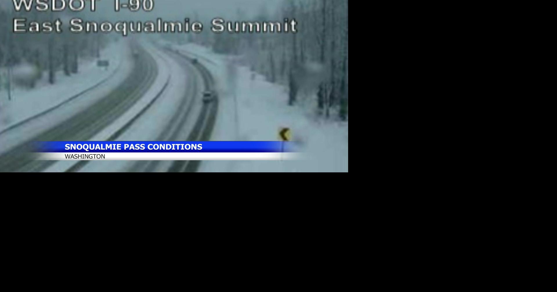 Snow on I-90 at Snoqualmie Pass prompts caution for travelers