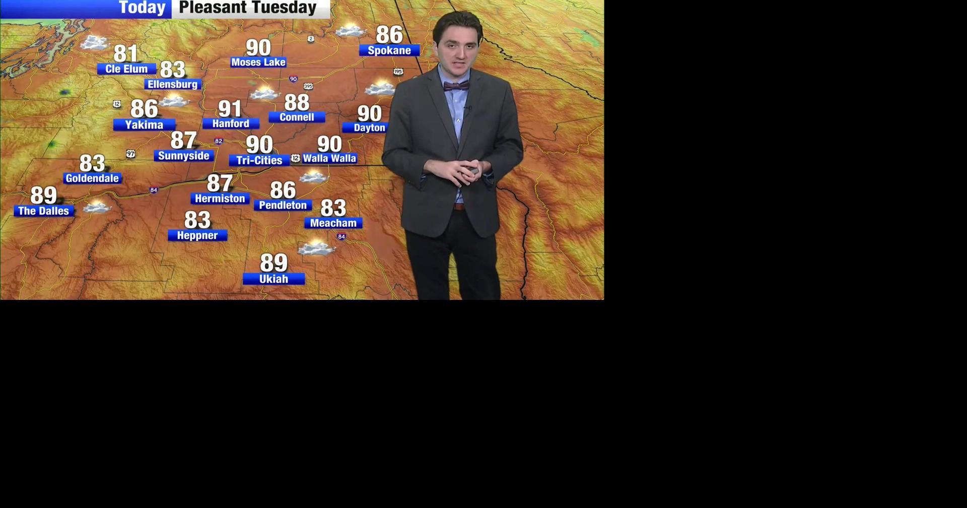 Clear and hot day, high temperatures expected in the upper 80s ...